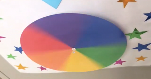 color spin wheel in artist primary colors